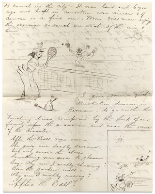 [1892 and 1893, Two Humorously Illustrated Letters by Frank and Etta Willman of Salem, Oregon, One Depicting a Woman Tennis Player].