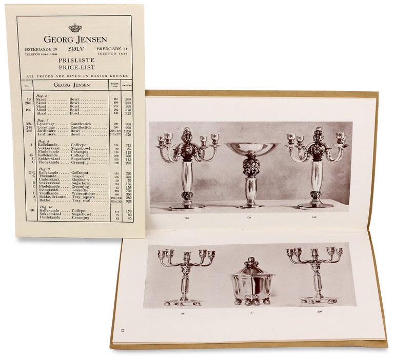 [3728928] Two ca. 1920s–1930s Georg Jensen Silver trade catalogs with price lists. Georg Jensen, Aktieselskabet Georg Jensen, Wendel, 1866–1935.