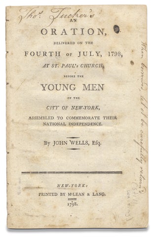 3728992] An Oration, delivered on the Fourth of July, 1798, at St. Paul’s Church, before the...