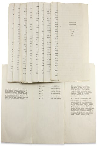 Donald M. & Renée D. Kirkpatrick, Bermuda Artists — Archive of 35 Literary Works in Typed Manuscript, c.1930–45.