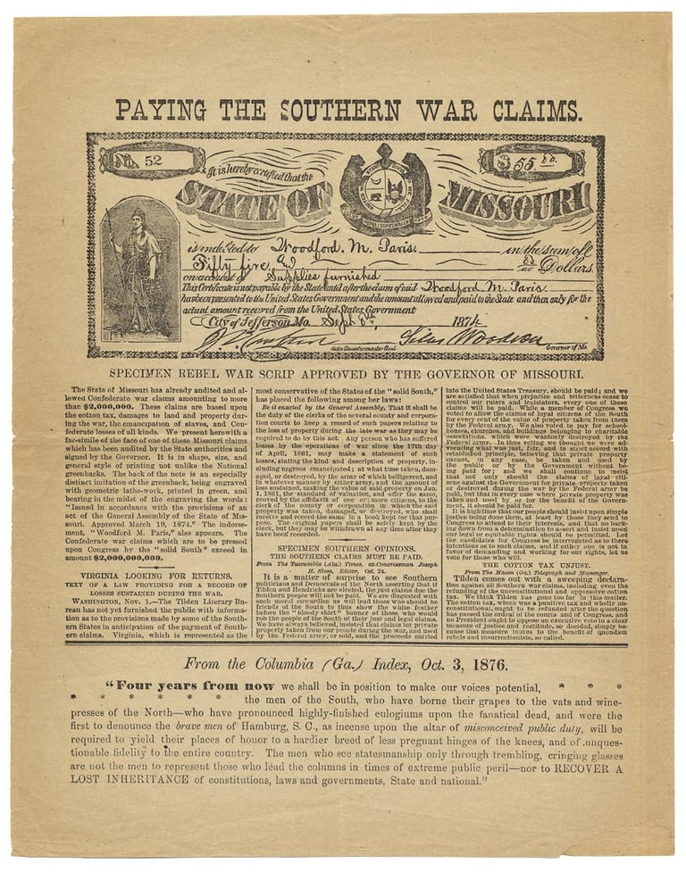 [3729194] Paying the Southern War Claims [caption title]. Anon.