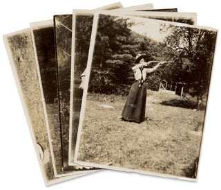 [Five Photographs Showing Women Rifle Shooting and Camping in the Country].