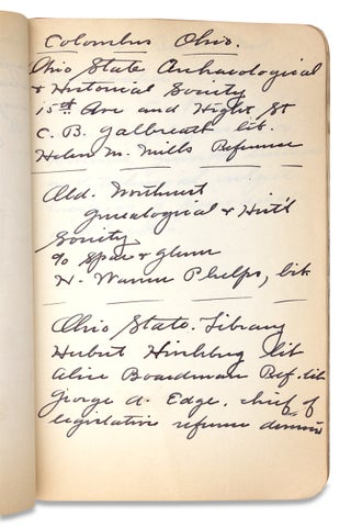 1925–1931 National Library Bindery Co. – Bookbinding Sales Manager’s Memorandum Book for Indianapolis Branch.