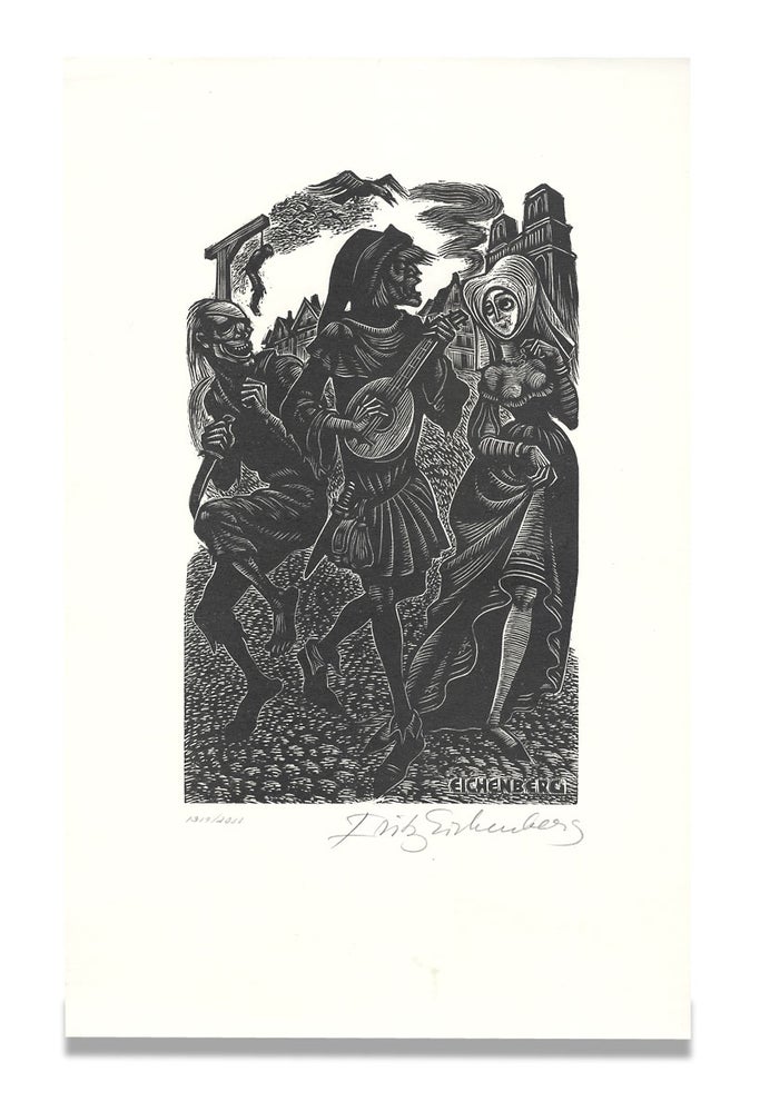 [3729440] [Original Fritz Eichenberg Wood Engraving for The Lyrical Poems of Francois Villon; separately issued as a Print by the Limited Editions Club, Signed by the Artist]. Fritz Eichenberg.