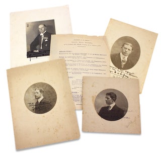 3729674] Jacques Hanonnet de La Grange: Three Inscribed Photographs and Two Other Items. Jacques...