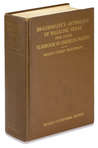 Anthology of Magazine Verse for 1926 and Yearbook of American Poetry. (Inscribed copy; Langston Hughes)