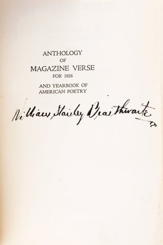 Anthology of Magazine Verse for 1926 and Yearbook of American Poetry. (Inscribed copy; Langston Hughes)