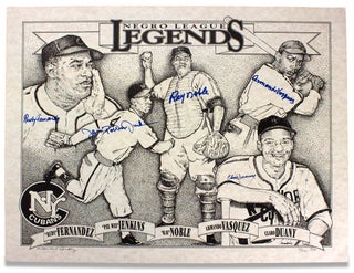 3729815] Negro League Legends. [limited edition print autographed by 5 New York Cubans players]....