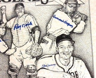Negro League Legends. [limited edition print autographed by 5 New York Cubans players]