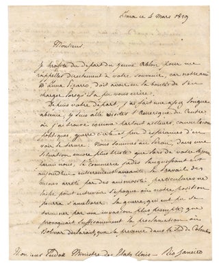 [1829 Autograph Letter Signed by a Papal Diplomat in Peru to American Diplomat William Tudor in Brazil, written days after the Battle of Tarqui and concerning the Liberator Simón Bolívar and the Wars and Unrest in South and Central America].