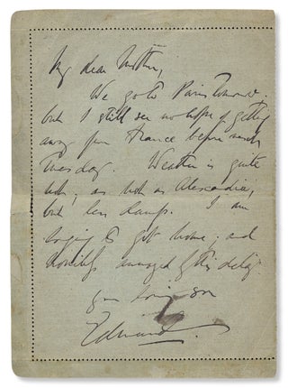 3729923] [1919 Autograph Letter Signed by General Sir Edmund Allenby, on Active Service in...