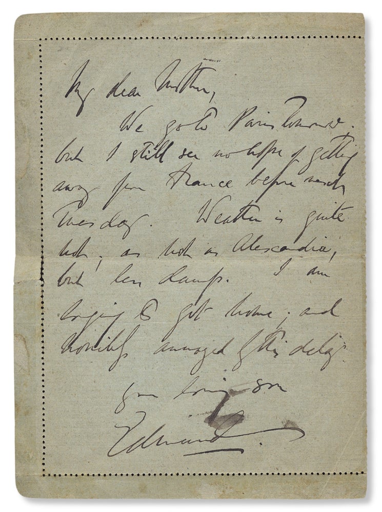 [3729923] [1919 Autograph Letter Signed by General Sir Edmund Allenby, on Active Service in France]. later Field Marshal General Sir Edmund Allenby, GCB 1st Viscount Allenby, GCVO, GCMG, 1861–1936.