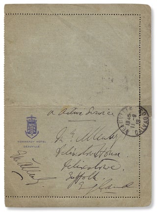 [1919 Autograph Letter Signed by General Sir Edmund Allenby, on Active Service in France].