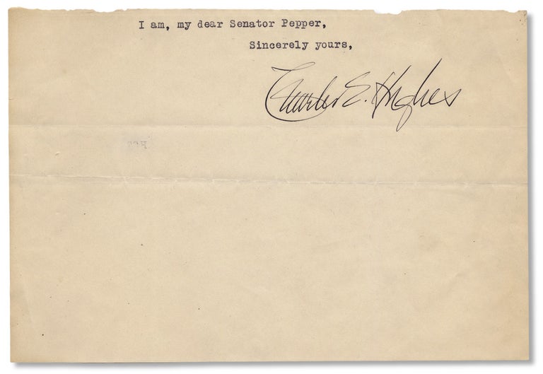 [3729936] Autograph Signature of Charles E. Hughes, 11th U.S. Supreme Court Chief Justice and Presidential Candidate. Charles E. Hughes.
