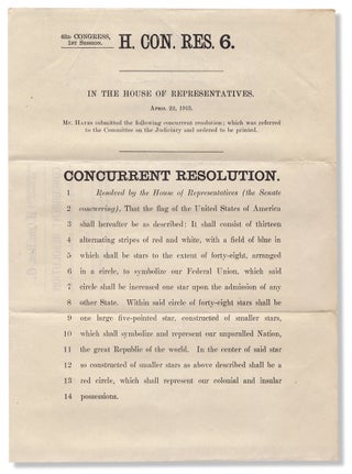 3729939] [History of the American Flag:] 63d Congress, 1st Session. H. Con. Res. 6. In the House...
