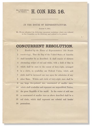 3729940] [History of the American Flag:] 62d Congress, 1st Session. H. Con. Res. 16. In the House...