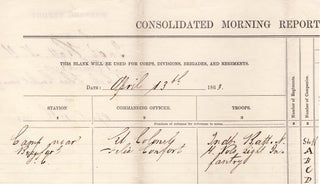 [1863 Morning Report for Felix Confort of Confort’s Independent Battalion of New York Volunteer Infantry while Stationed in Beaufort, South Carolina].