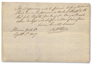 3729946] [1807 Manuscript Document requesting Patriot attorney Peter S. Du Ponceau to pay his law...