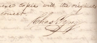[1837 Manuscript Deposition Signed by Charles Tyng (1801–1879), Author of the Seafaring Literature Classic, Before the Wind: The Memoir of an American Sea Captain, 1808-1833].