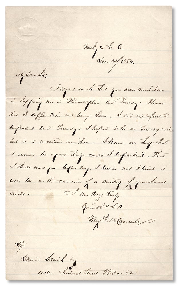 [3730012] [1864 Civil War-Date Autograph Letter Signed by Major General Winfield Scott Hancock, Gettysburg Hero]. Winfield Scott Hancock, 1824–1886.