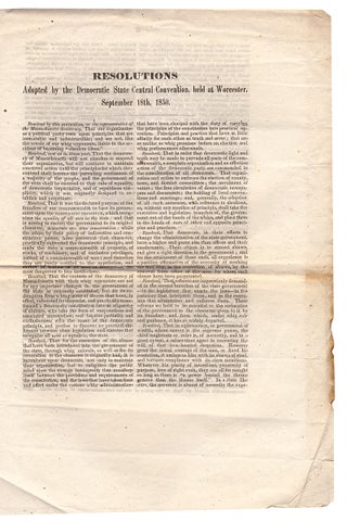 Address of the Democratic State Central Committee to the People of Massachusetts.