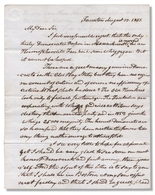 3730039] [1851 Autograph Letter Signed by Marcus Morton, Massachusetts Governor, Supreme Court...