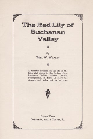 The Red Lily of Buchanan Valley.