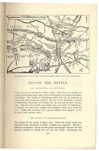 History of the Battle of Gettysburg. Presented, with the compliments of the City Hotel, to guests who use its facilities for driving over the Battlefield [cover title].