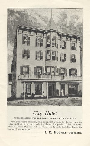 History of the Battle of Gettysburg. Presented, with the compliments of the City Hotel, to guests who use its facilities for driving over the Battlefield [cover title].