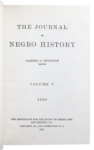 The Journal of Negro History, Volume V, 1920 [complete].