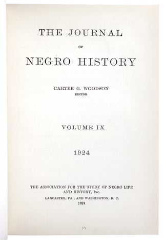 The Journal of Negro History, Volume IX, 1924 [complete].