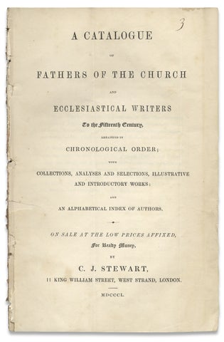 3730316] [Antiquarian Booksellers:] A catalogue of Fathers of the church and ecclesiastical...