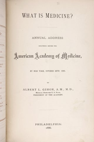1876 to 1891 American Academy of Medicine sammelband, 60 items.