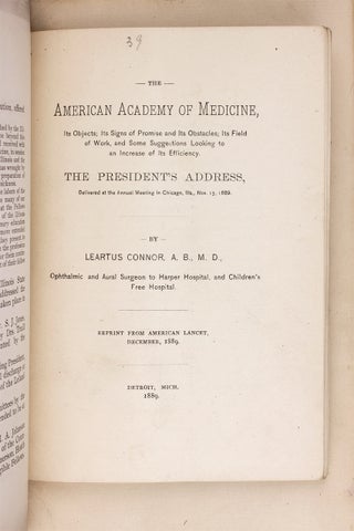 1876 to 1891 American Academy of Medicine sammelband, 60 items.