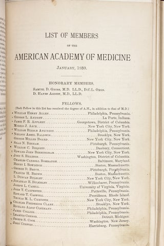 1876 to 1891 American Academy of Medicine sammelband, 60 items.