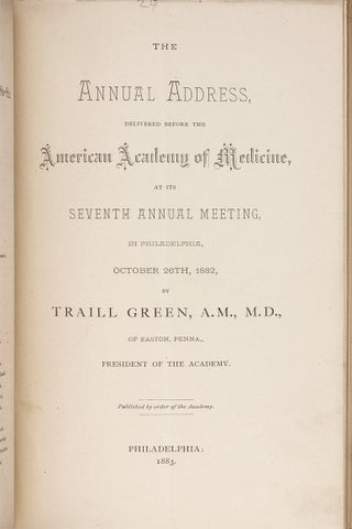 1876 to 1891 American Academy of Medicine sammelband, 60 items.