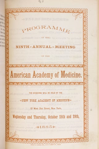 1876 to 1891 American Academy of Medicine sammelband, 60 items.