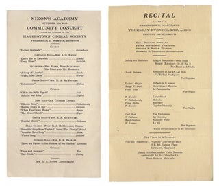 [1887–1951, Collection of Hagerstown, Maryland Ephemera, mostly for Musical and Choral Performances].
