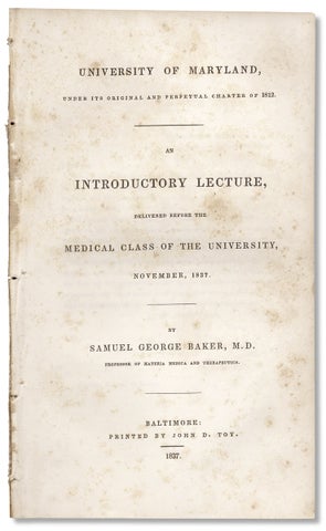 3730445] An Introductory Lecture, delivered before the Medical Class of the University, November,...