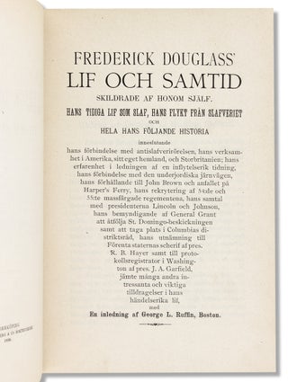 Frederick Douglass Lif och Samtid. [Life and Times of Frederick Douglass]