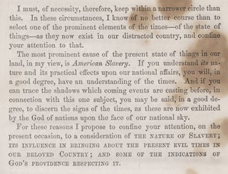[Anti-Slavery Sermons:] The Times, and Signs of the Times. Baccalaureate Sermon, to the Graduating Class of Washington College, August 31, 1862.