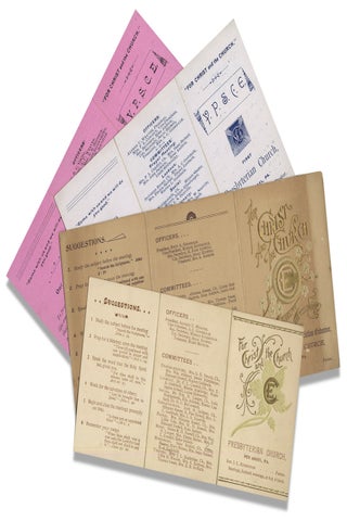 1886–1907, Collection of 30 Young People’s Society of Christian Endeavor (Y.P.S.C.E.) Brochures from the First Presbyterian Church, Pen Argyl, Pennsylvania.