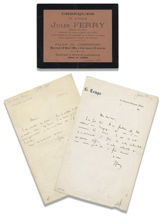 3730595] [Two Autograph Notes Signed by Jules Ferry, French Statesman and Prime Minister]. Jules...