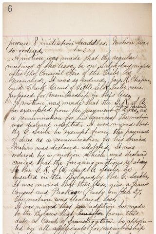 1879–1887 manuscript minutes of the Little Elk Haymakers’ Association No. 1 of Cecil County, Maryland.