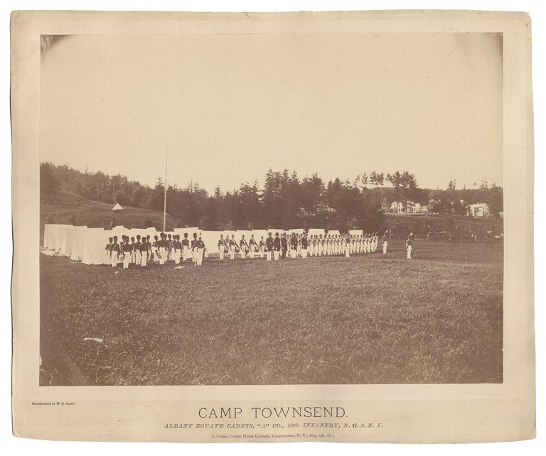 [3730786] Camp Townsend. Albany Zouave Cadets, A Co., 10th Infantry, N.G.S.N.Y. [1873 albumen photograph]. photographer W G. Smith.