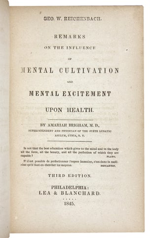 Remarks on the Influence of Mental Cultivation and Mental Excitement upon Health.
