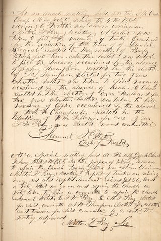 [1855–1890, Manuscript Minute Book of Elk Creek Methodist Episcopal Church and Society in Maryland, Otsego County, New York].