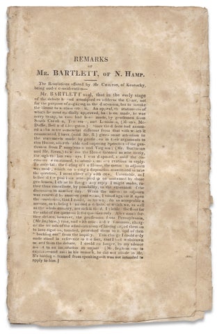 3730938] Remarks of Mr. Bartlett, of N. Hamp. [caption title of 1820s Speech of Ichabod Bartlett...