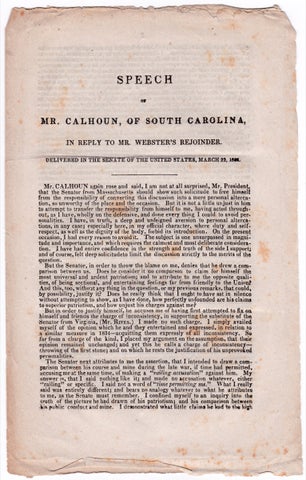 3730959] Speech of Mr. Calhoun, of South Carolina, in Reply to Mr. Webster’s Rejoinder....
