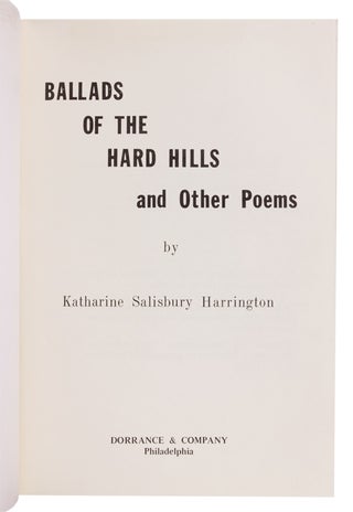 Ballads of the Hard Hills and other Poems.
